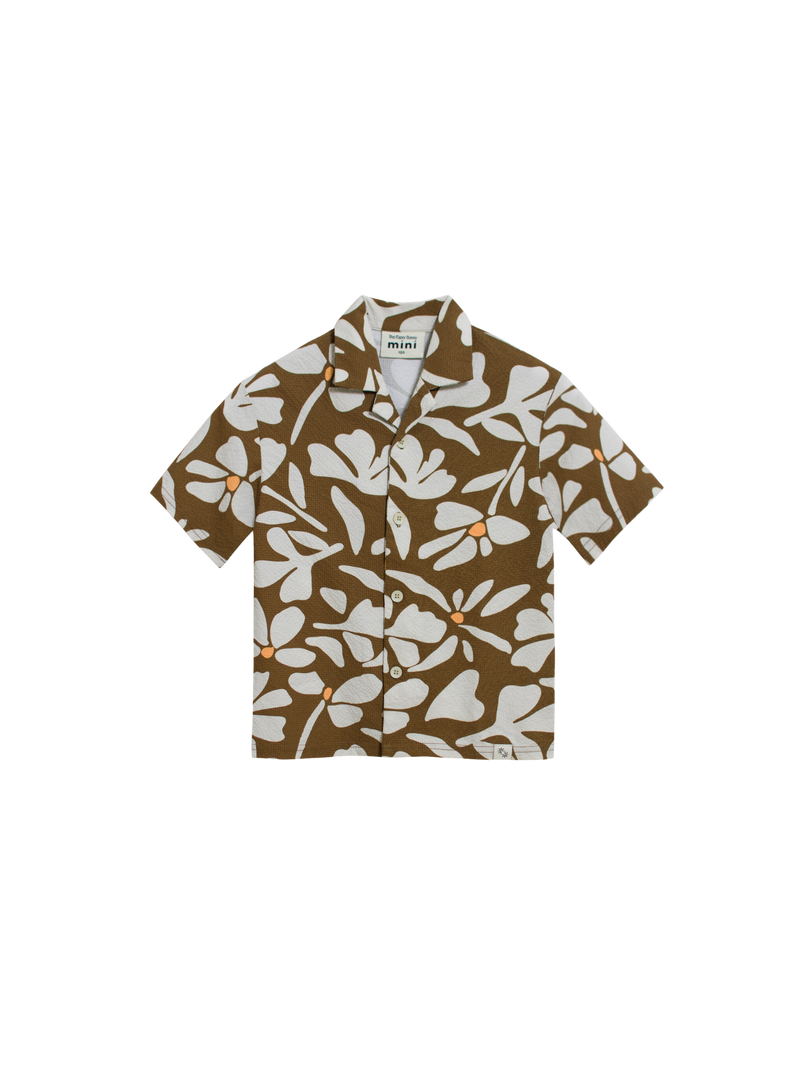 Mini Resort Shirt (Seersucker Field Mocha)