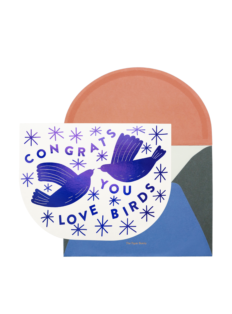 Congrats Love Birds Greeting Card