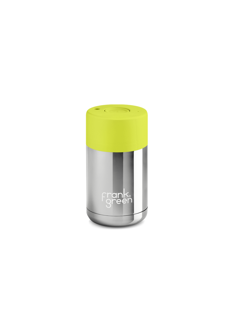 Frank Green Ceramic 10oz Cup (Chrome Silver, Neon Yellow)