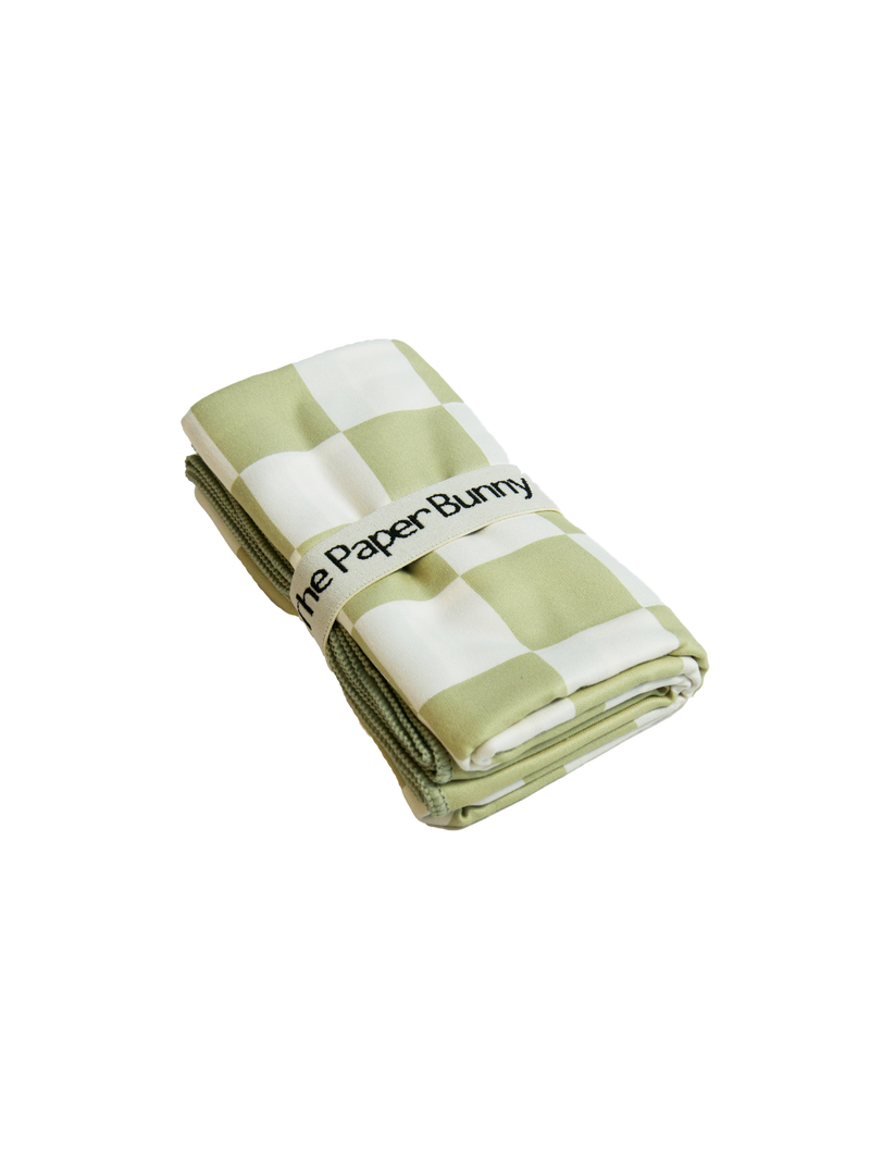 Regular Travel Towel (Checkered Sage)