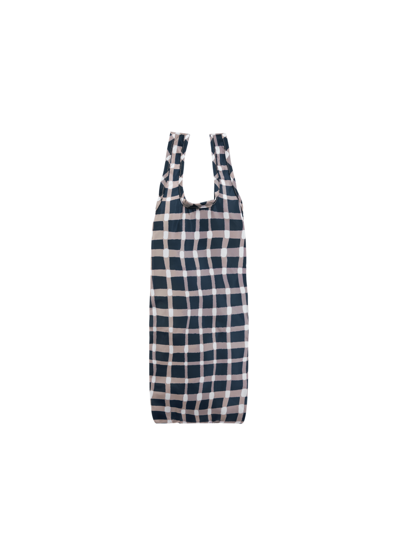 Reusable Bottle Bag (Plaid Navy)